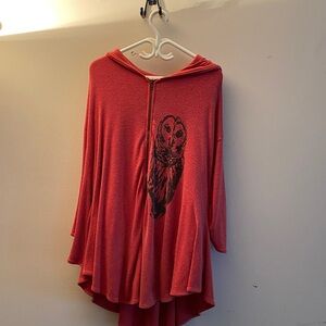 Wildfox Red Hooded Cape with Owl Design M